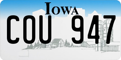 IA license plate COU947