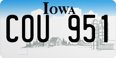 IA license plate COU951