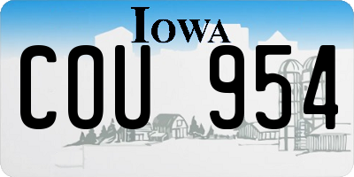 IA license plate COU954
