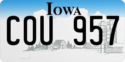 IA license plate COU957