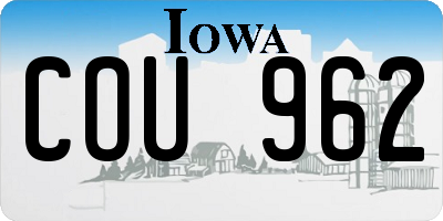IA license plate COU962