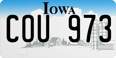 IA license plate COU973