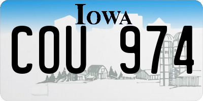 IA license plate COU974