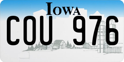 IA license plate COU976