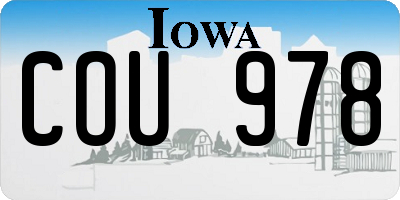 IA license plate COU978