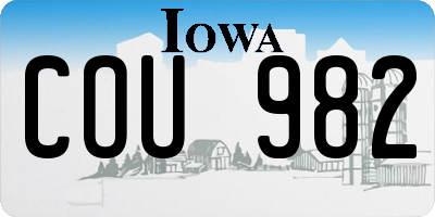 IA license plate COU982