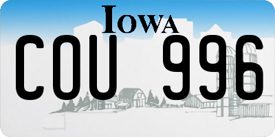 IA license plate COU996
