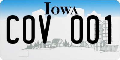 IA license plate COV001