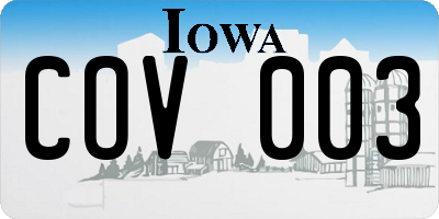 IA license plate COV003