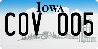 IA license plate COV005