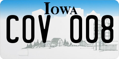 IA license plate COV008