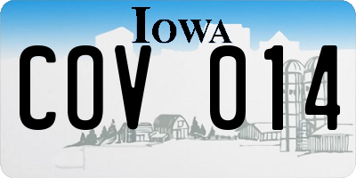IA license plate COV014