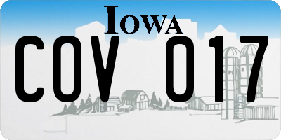 IA license plate COV017