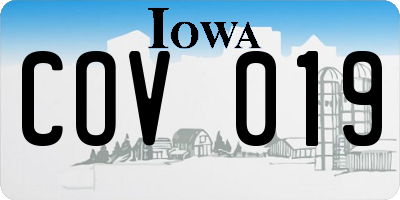 IA license plate COV019