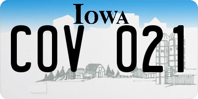 IA license plate COV021