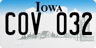 IA license plate COV032