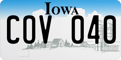 IA license plate COV040