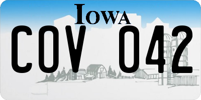 IA license plate COV042
