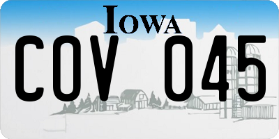 IA license plate COV045