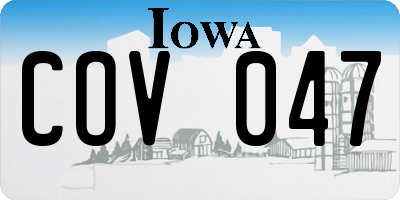 IA license plate COV047