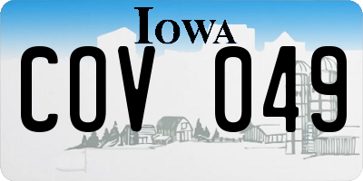 IA license plate COV049