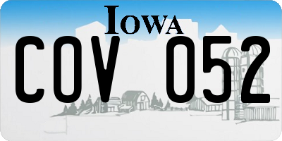 IA license plate COV052