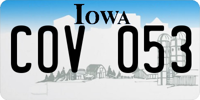 IA license plate COV053