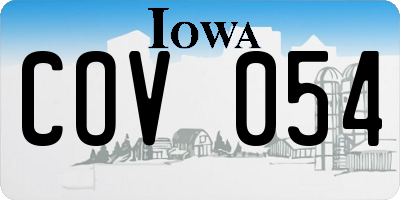 IA license plate COV054