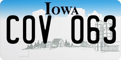 IA license plate COV063