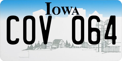 IA license plate COV064