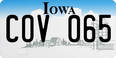 IA license plate COV065