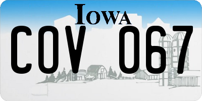 IA license plate COV067