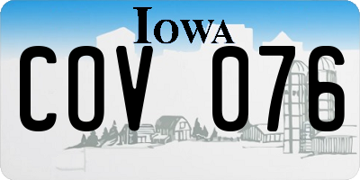 IA license plate COV076