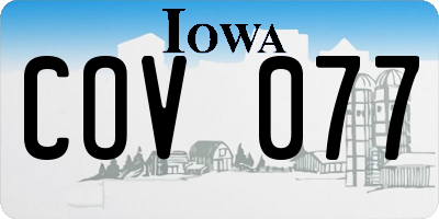 IA license plate COV077