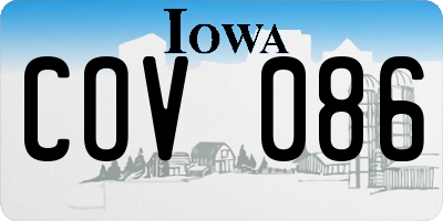 IA license plate COV086