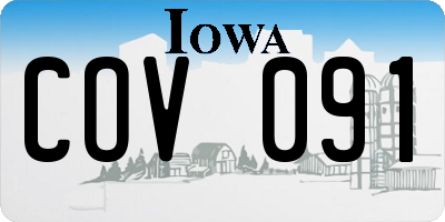 IA license plate COV091