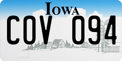 IA license plate COV094