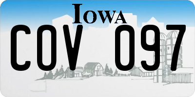 IA license plate COV097