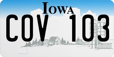 IA license plate COV103