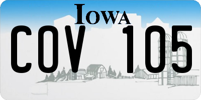 IA license plate COV105