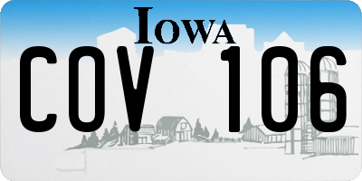 IA license plate COV106