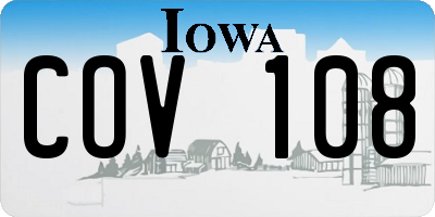 IA license plate COV108