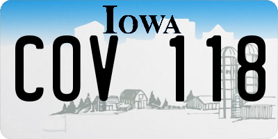 IA license plate COV118