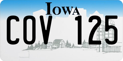 IA license plate COV125