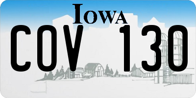 IA license plate COV130