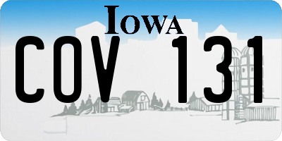 IA license plate COV131