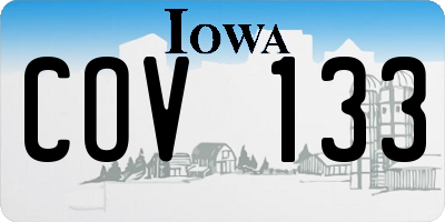 IA license plate COV133