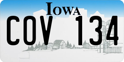 IA license plate COV134