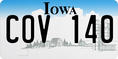 IA license plate COV140