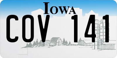 IA license plate COV141